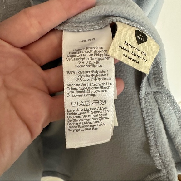 Madewell MWL Women’s Fleecelayer Shirt-Jacket in Dusty Pool Light Blue Sz L GUC - Picture 7 of 8